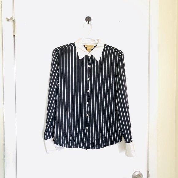 A.J. Christopher VTG Silk Striped Blouse, Size 6